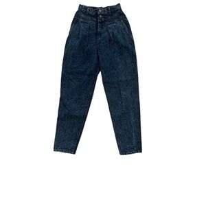 Vintage 80s USA LEE Pleated Double Yoke Acid Wash Sz 26 High-rise Blue Jeans
